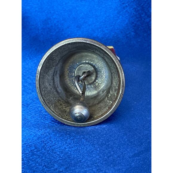 Vintage Small Swiss Glocken Style Brass and Leather Fringed Cow Bell - Picture 7 of 7